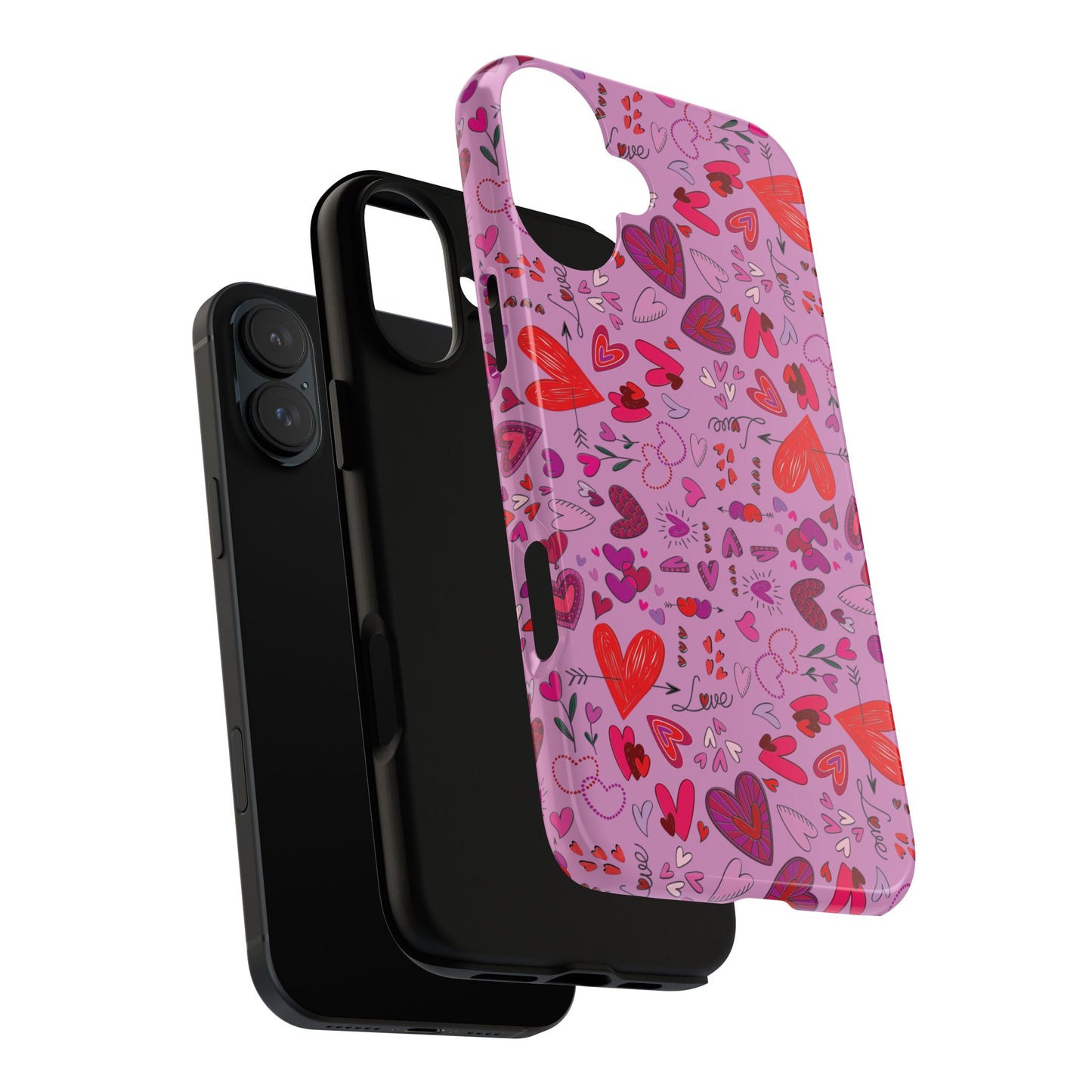 Heart Doodles - Fuschia Pink ff8eff - Tough Cases