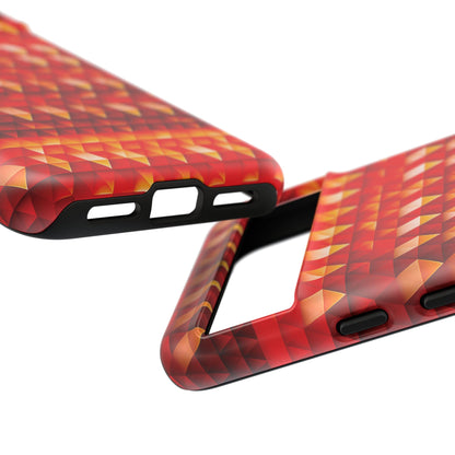 Geometric Flame - Red Triangles - Boston University Red d00000 - Tough Cases