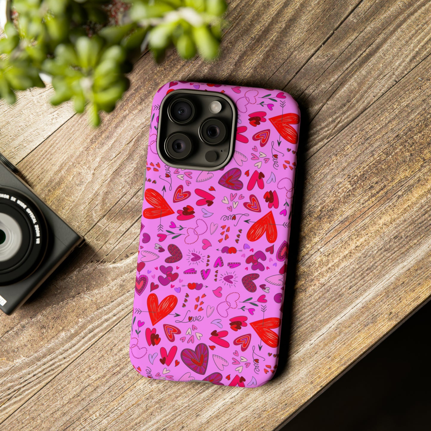 Heart Doodles - Fuschia Pink ff8eff - Tough Cases