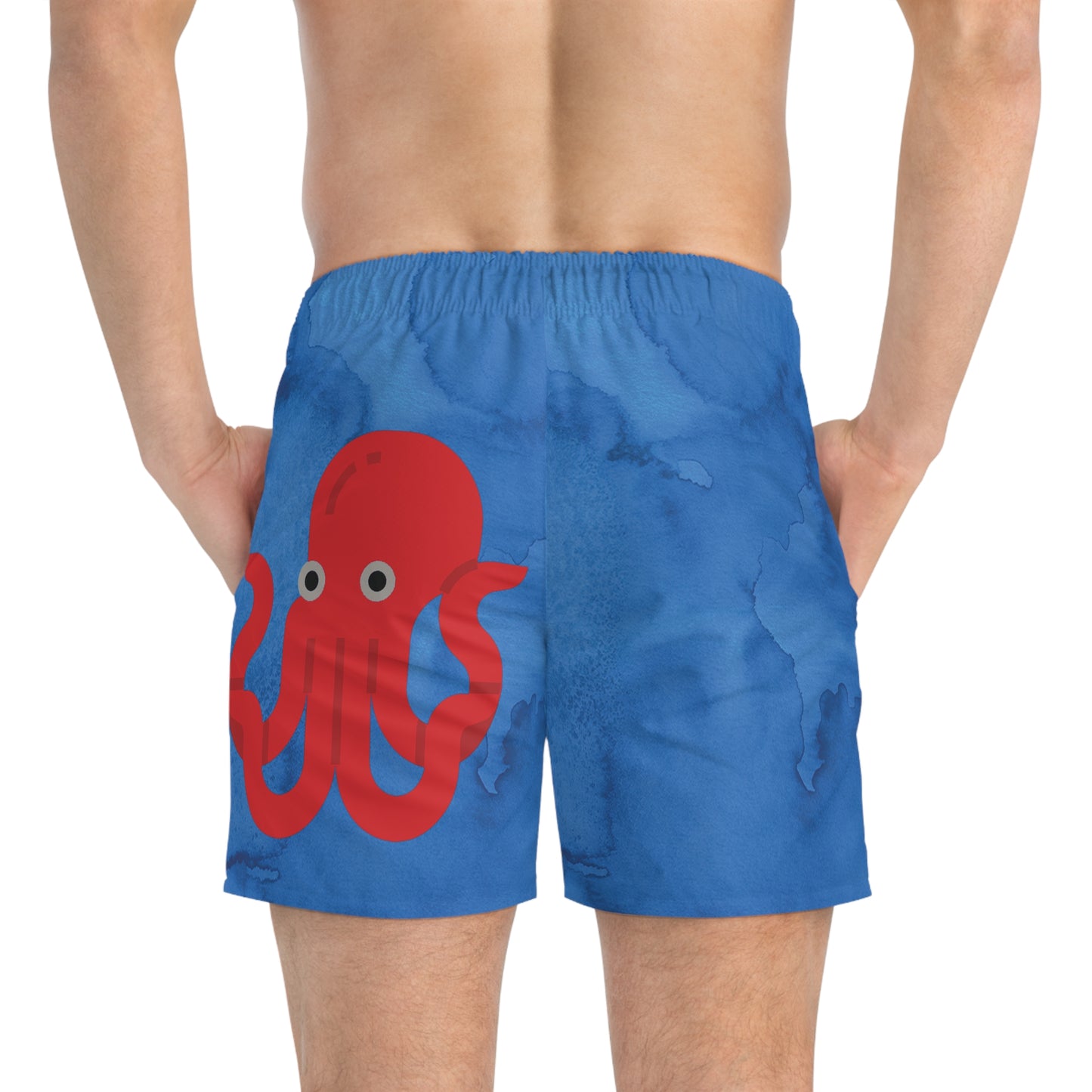 Big Octopus - Dark Blue Watercolor - Swim Trunks