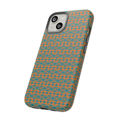 Playful dolphins - Orange - Aqua 008E97 - Tough Cases