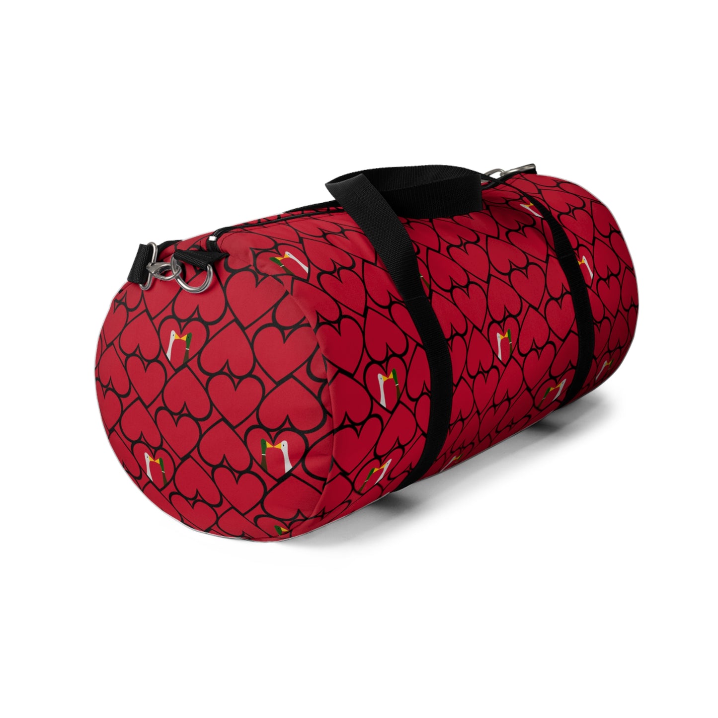 Ducks in hearts - Fire Engine Red c8092e - Duffel Bag