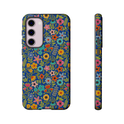 Playful Spring flowers - blue - Tough Cases