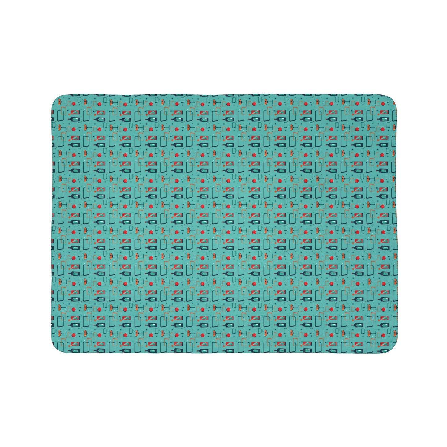 Fleece Sherpa Blanket - Cocktail Time - Turquoise