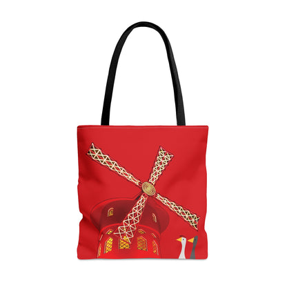 Ducks Visit Moulin Rouge - Scarlet de0000 - Tote Bag