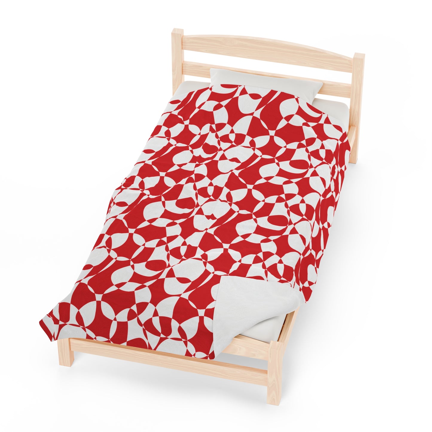 Scarlet Symphony - White - Velveteen Plush Blanket