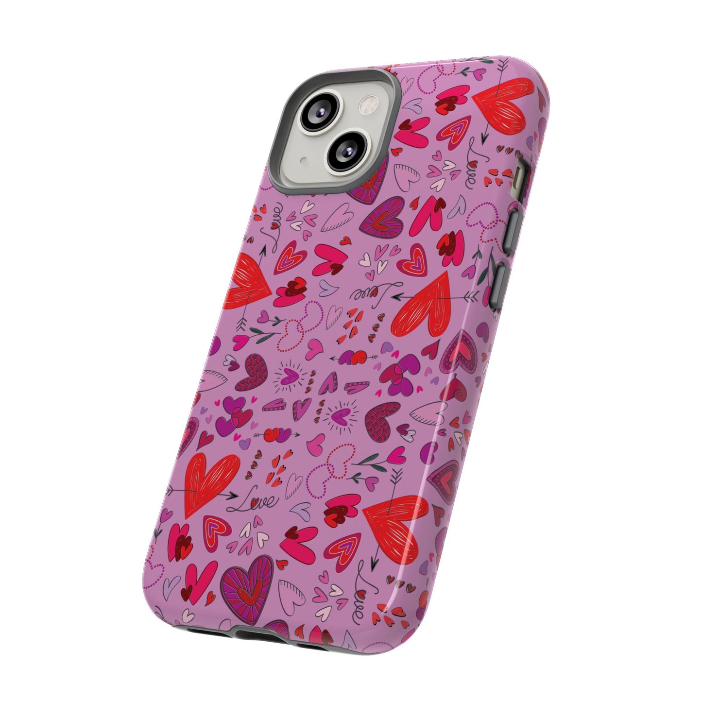 Heart Doodles - Fuschia Pink ff8eff - Tough Cases