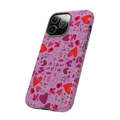 Heart Doodles - Fuschia Pink ff8eff - Tough Cases