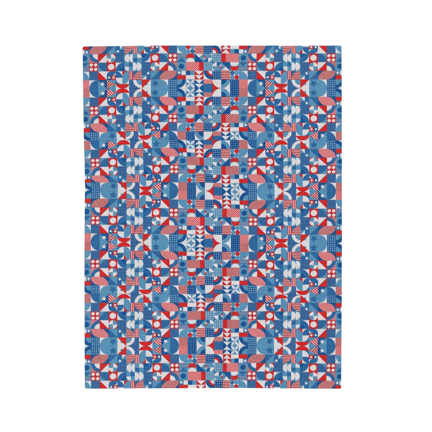 Red White and Blue Bold Pattern - Oil Paint Texture - Velveteen Plush Blanket