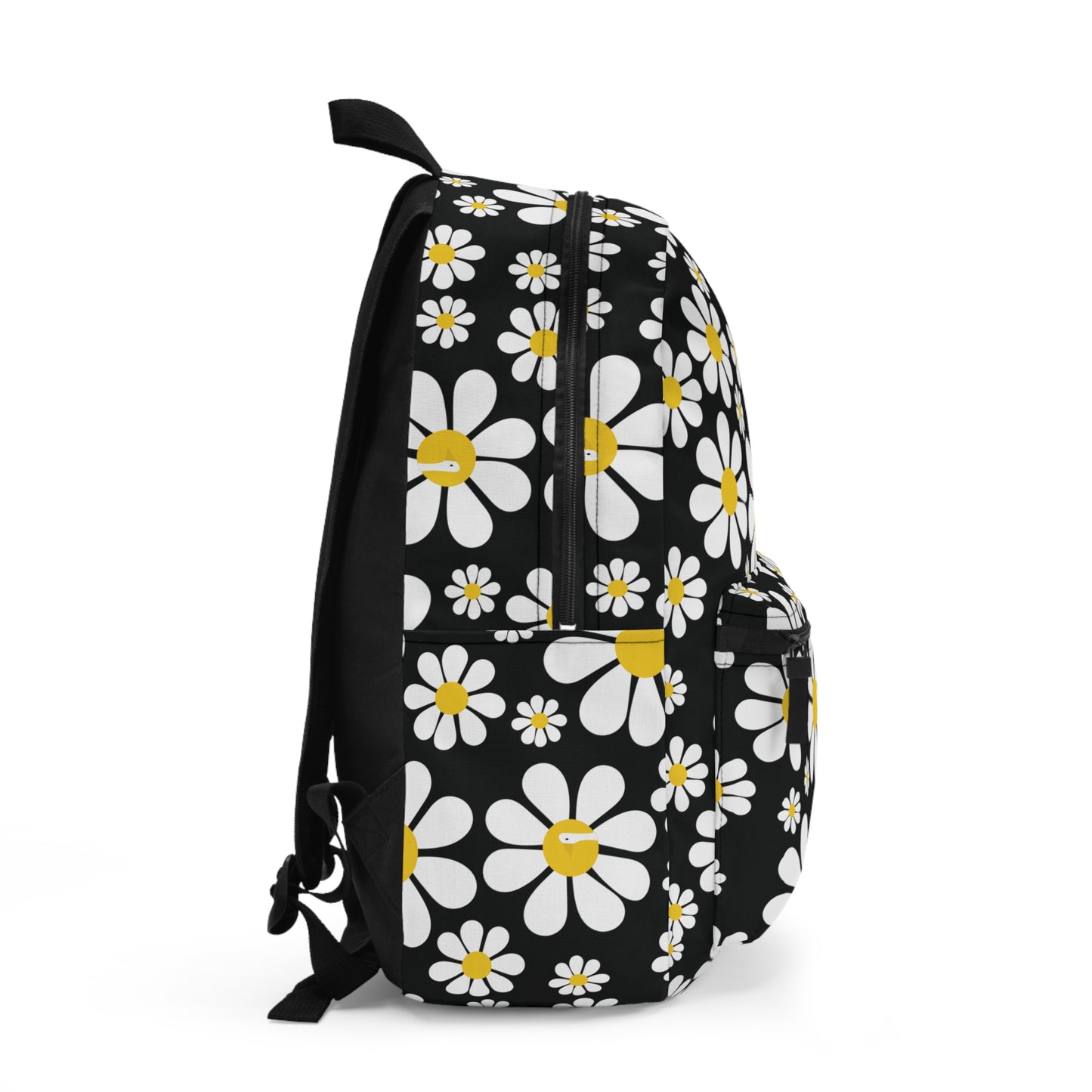 Ducks in Daisies - Black 000000 - Backpack