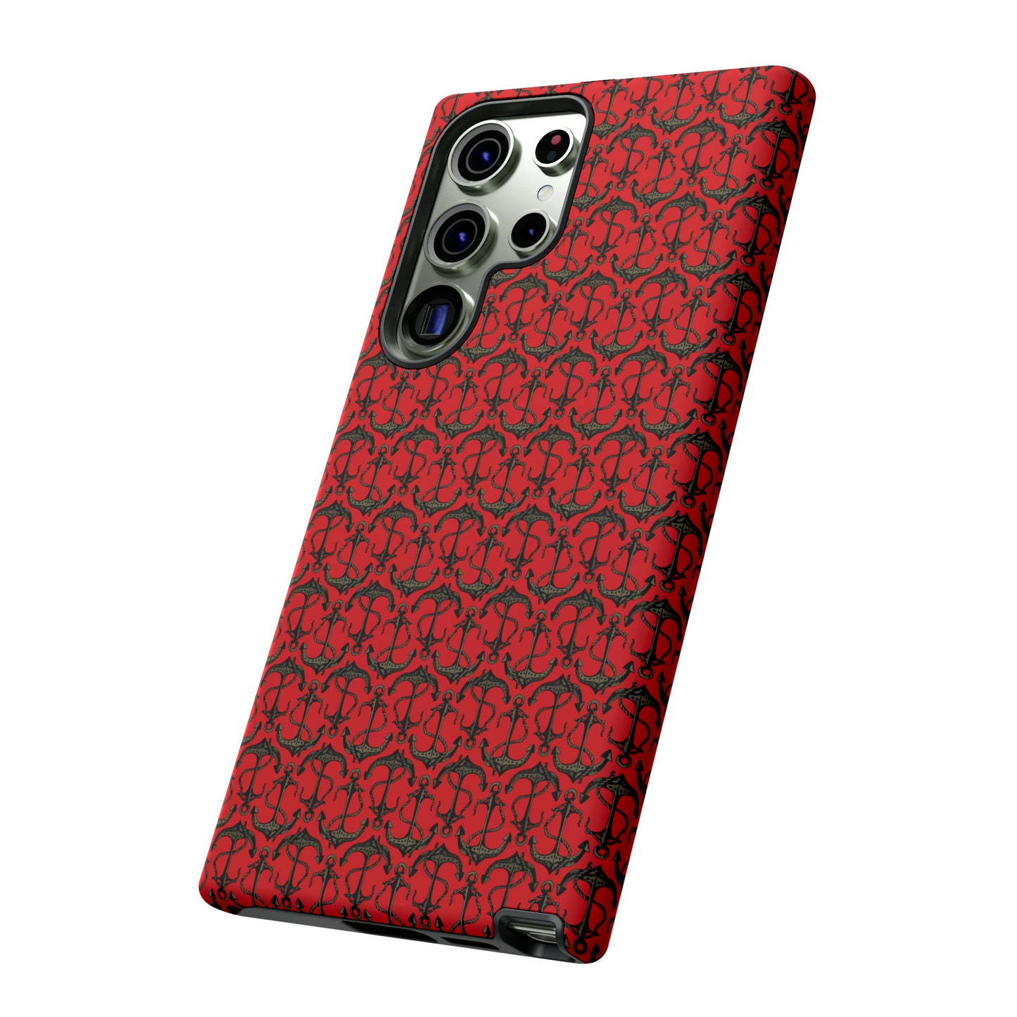 Anchors Away - Black Gray - Scarlet de0000 - Tough Cases