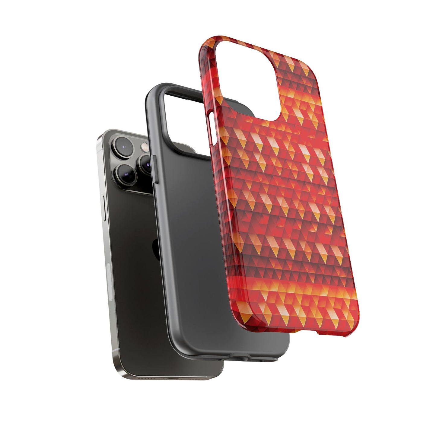 Geometric Flame - Red Triangles - Boston University Red d00000 - Tough Cases