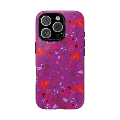 Heart Doodles - Deep Magenta B805AE - Tough Cases