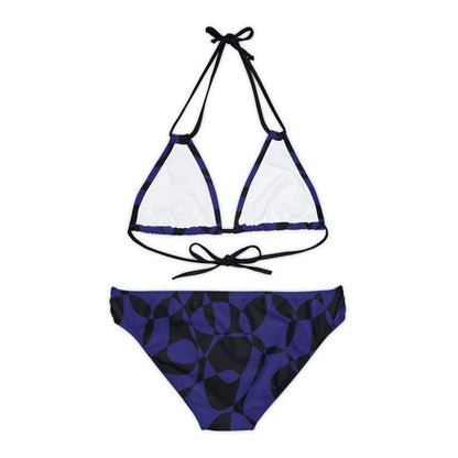 Sapphire Swirl - Black - Strappy Bikini Set