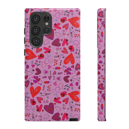 Heart Doodles - Fuschia Pink ff8eff - Tough Cases