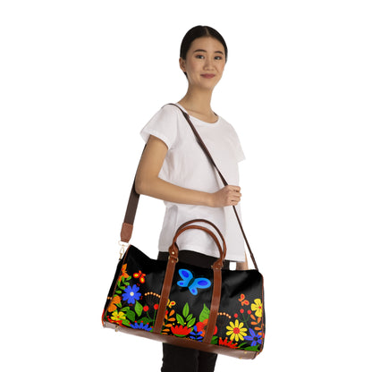 Bright Summer flowers - Black 000000 - Waterproof Travel Bag