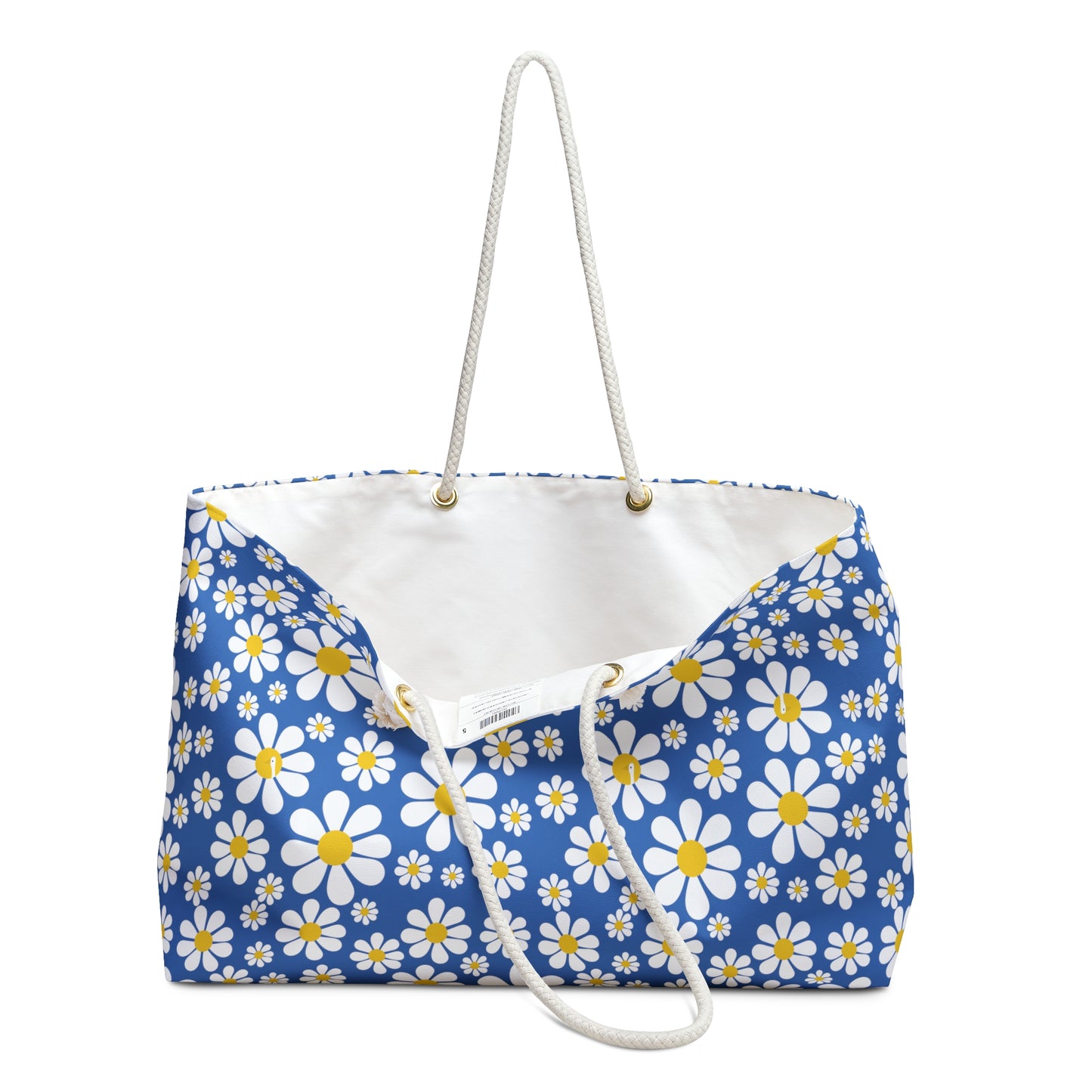 Ducks in Daisies - Small print - Azure 0080FF - Weekender Bag