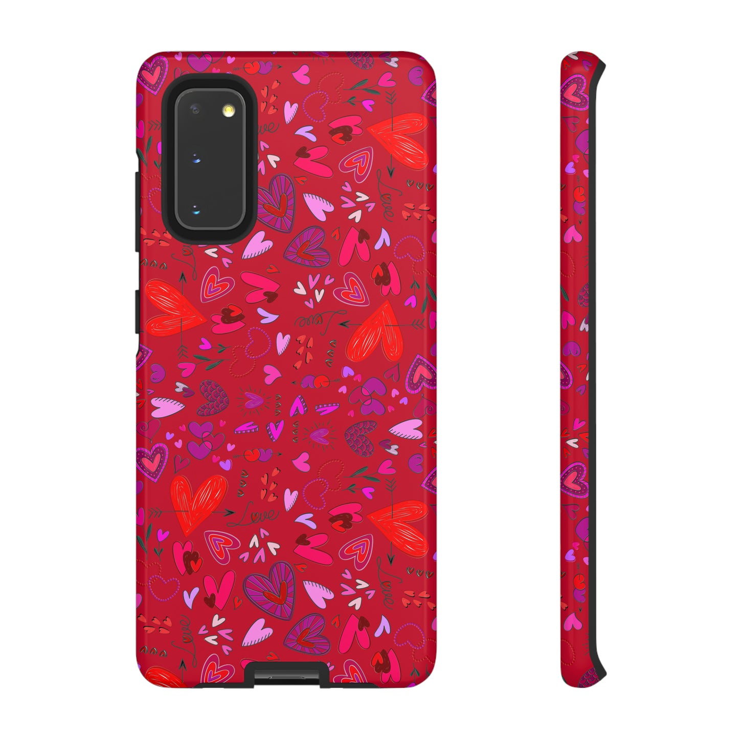 Heart Doodles - Fire Engine Red c8092e - Tough Cases