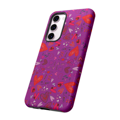 Heart Doodles - Deep Magenta B805AE - Tough Cases