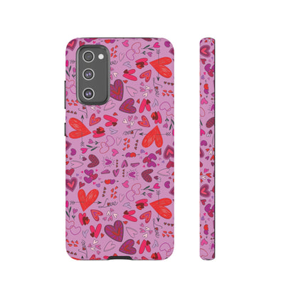 Heart Doodles - Fuschia Pink ff8eff - Tough Cases