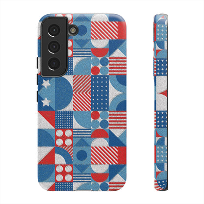 Red White and Blue Bold Pattern - BIG - Oil Paint Texture - Tough Cases