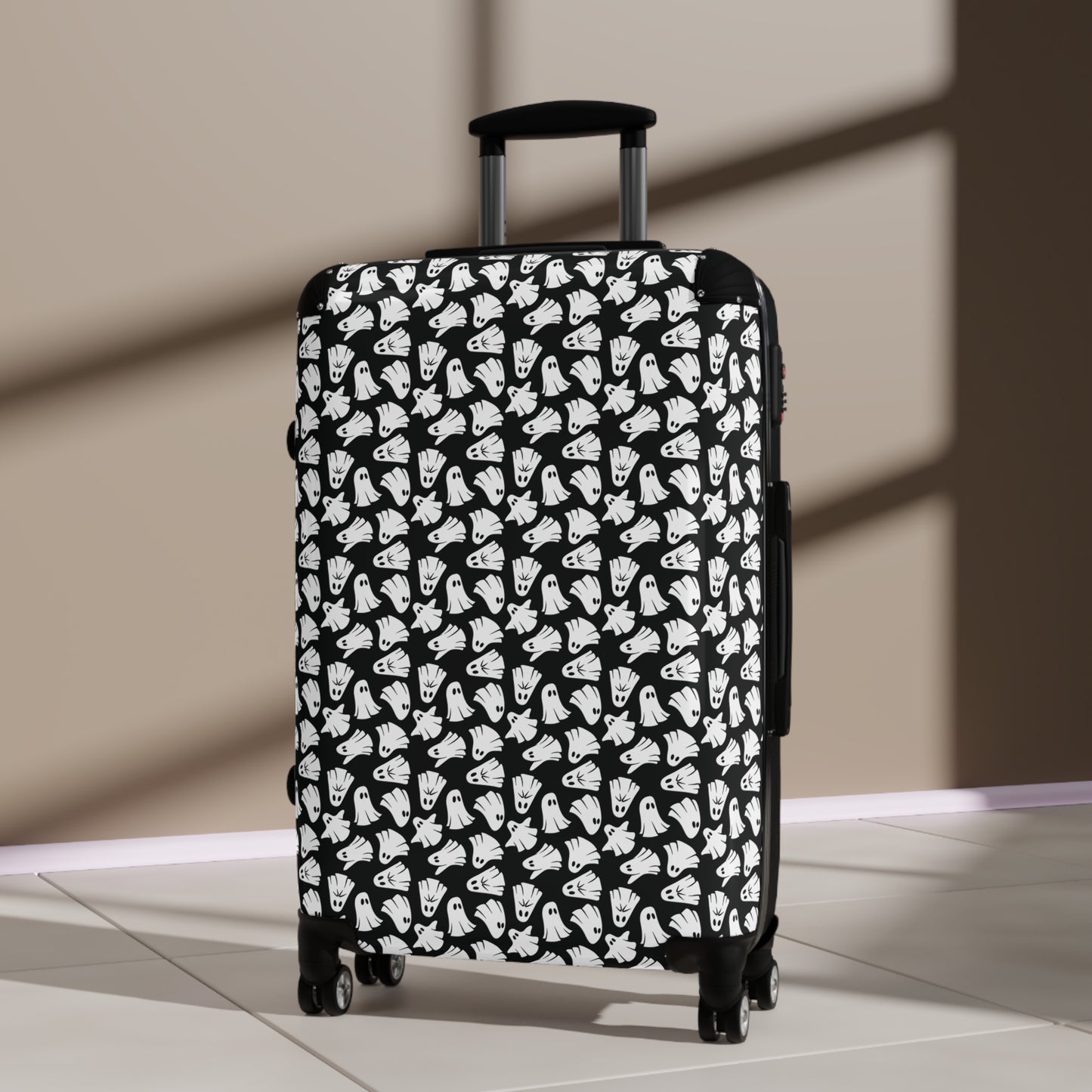 Boo - Ghosts - Halloween - Black 000000 - Suitcase