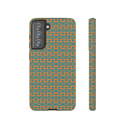 Playful dolphins - Orange - Aqua 008E97 - Tough Cases