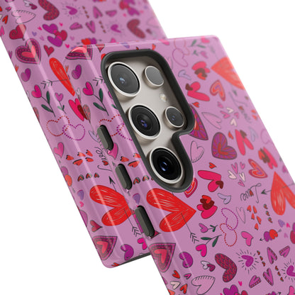 Heart Doodles - Fuschia Pink ff8eff - Tough Cases