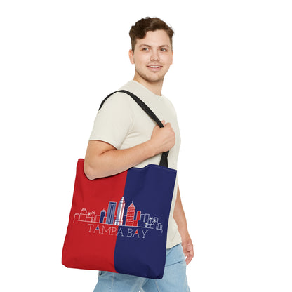 Tampa Bay - Red White and Blue City series - Logo - Tote Bag