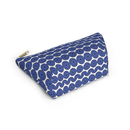 Colorful Circles - Blue - White - Accessory Pouch w T-bottom