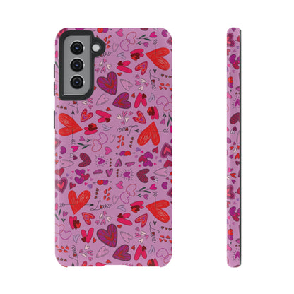 Heart Doodles - Fuschia Pink ff8eff - Tough Cases