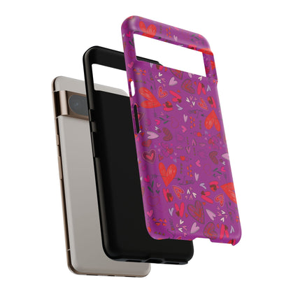 Heart Doodles - Deep Magenta B805AE - Tough Cases