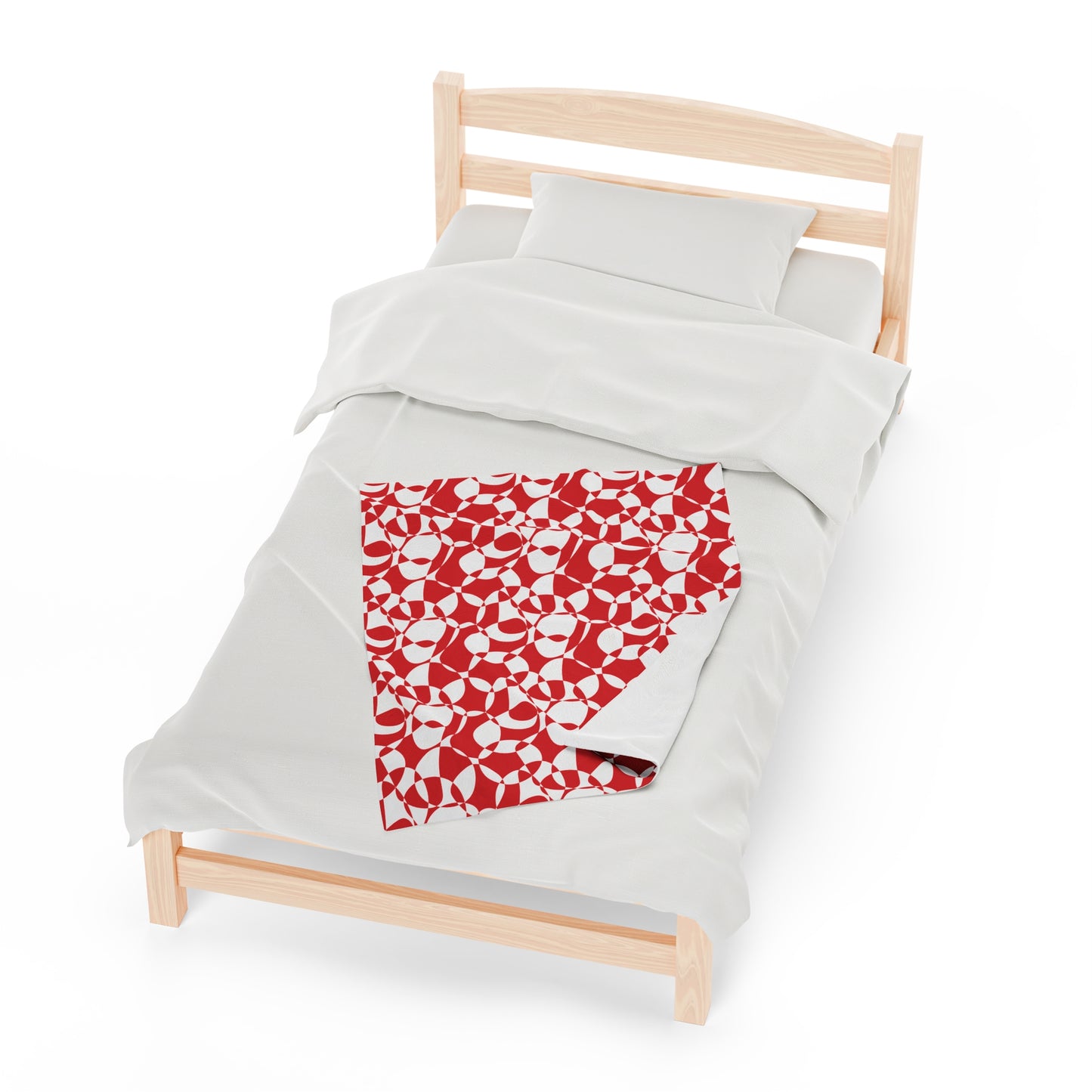 Scarlet Symphony - White - Velveteen Plush Blanket