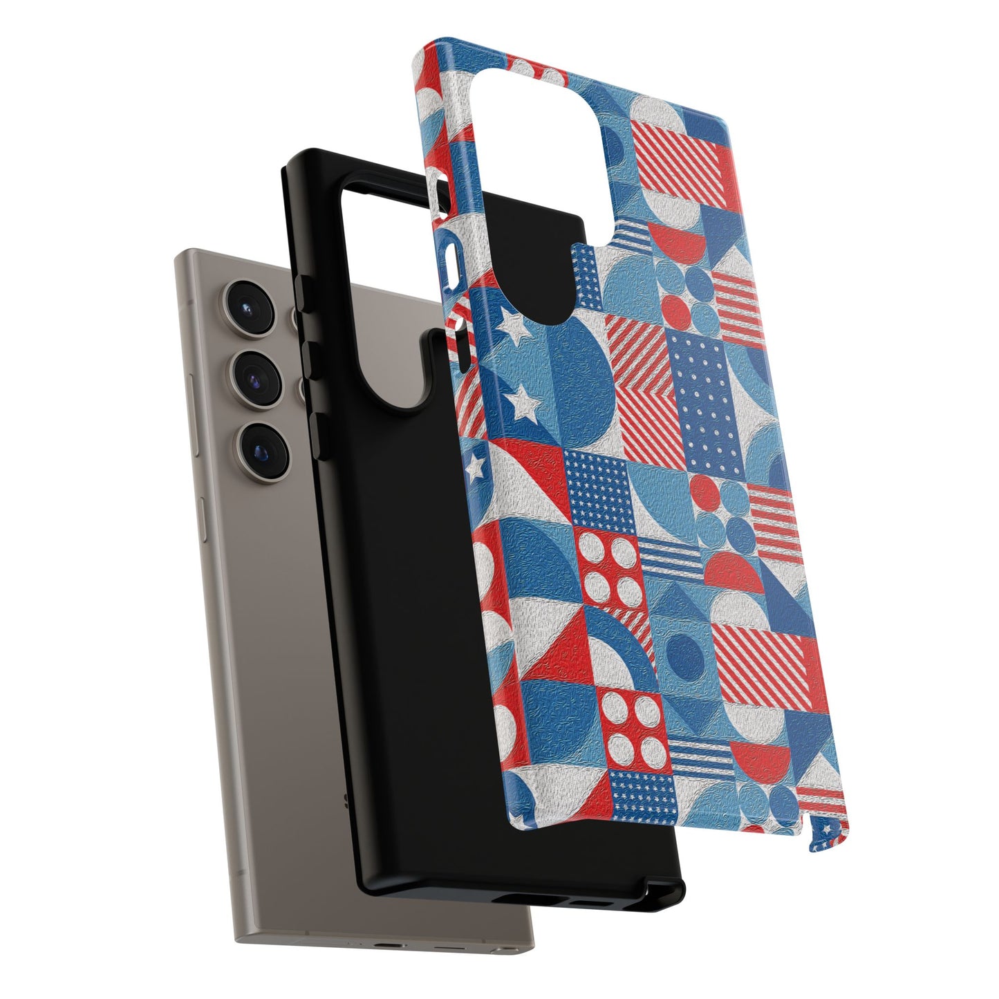 Red White and Blue Bold Pattern - BIG - Oil Paint Texture - Tough Cases