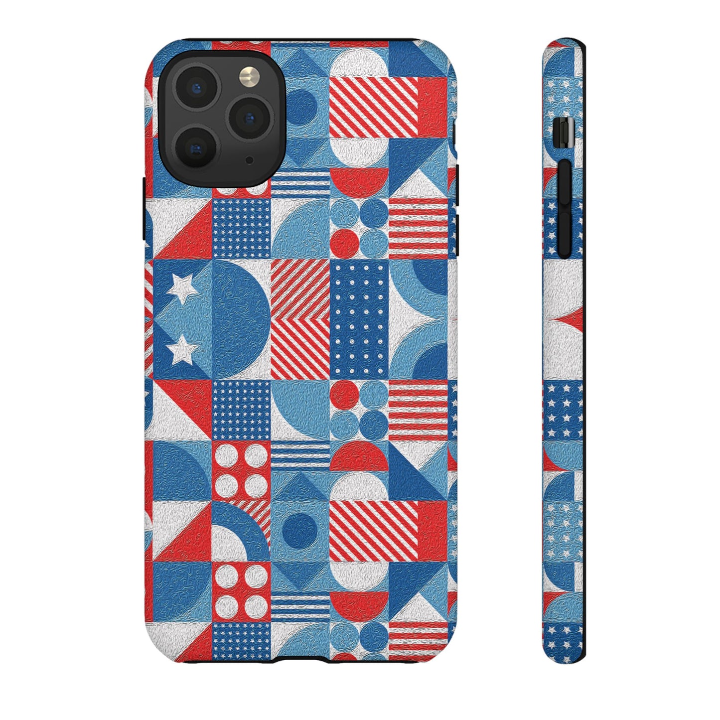 Red White and Blue Bold Pattern - BIG - Oil Paint Texture - Tough Cases