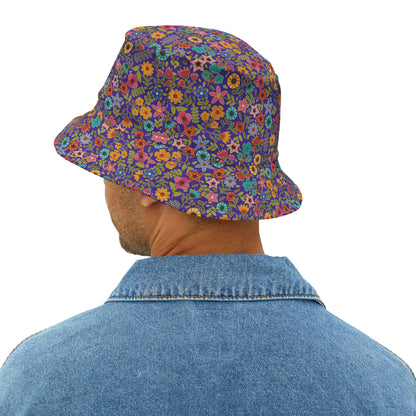 Playful Spring Flowers - Purple Heart 5412AB - Bucket Hat (AOP)