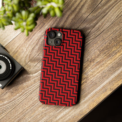 Zigs and Zags - Black - Scarlet - Slim Phone Cases