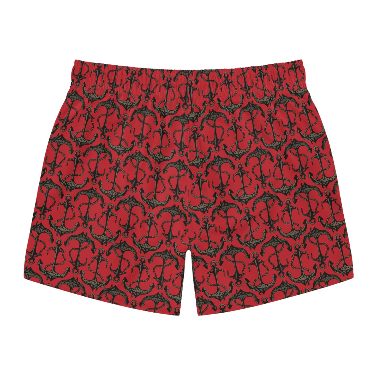 Anchors Away - Black Gray - Dark Red ca1028 - Swim Trunks