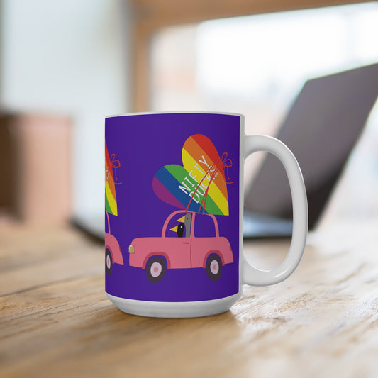 Ducks delivering a lot of love - Pride - Purple Heart 5412AB - Mug 15oz