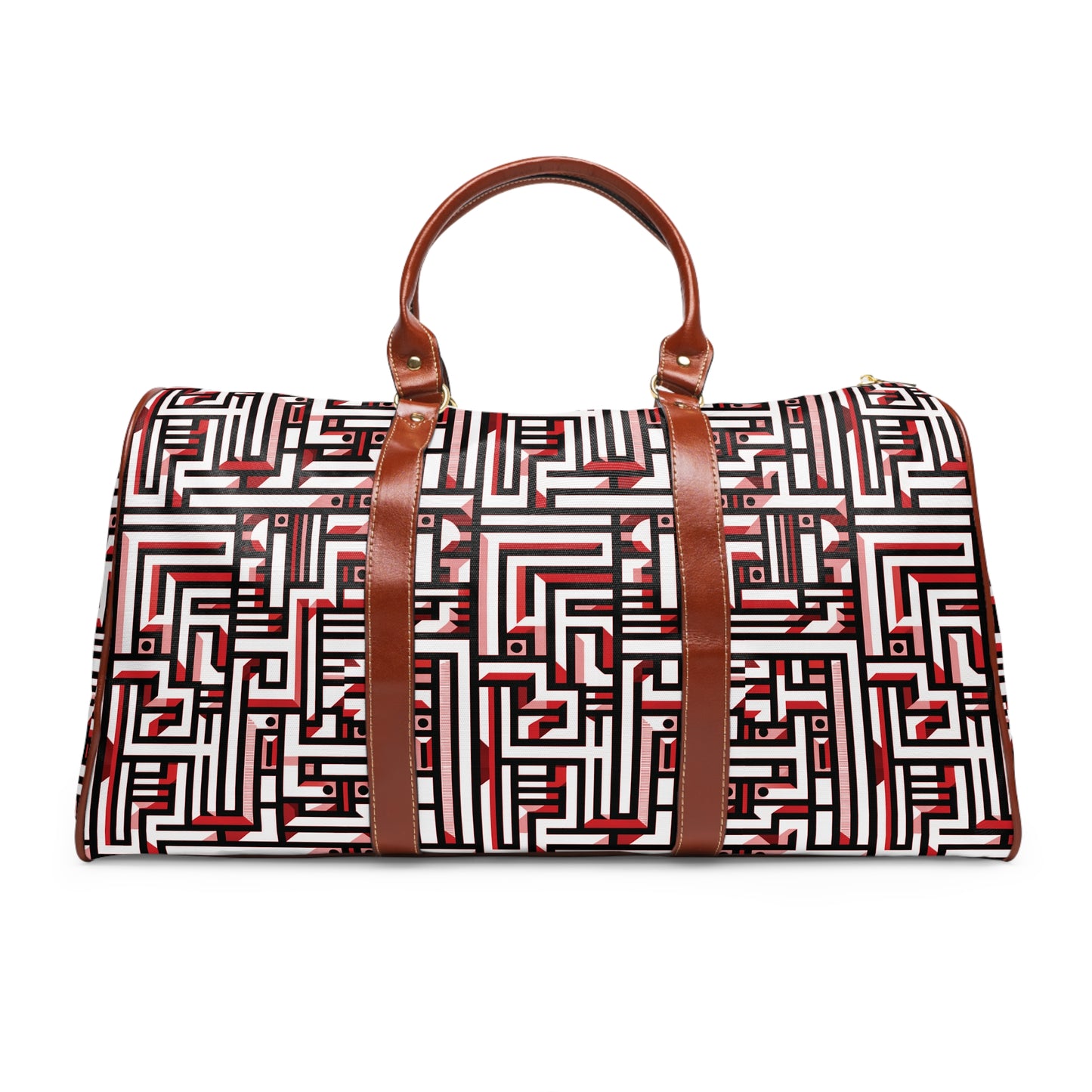 Futuristic pattern - Red - Waterproof Travel Bag