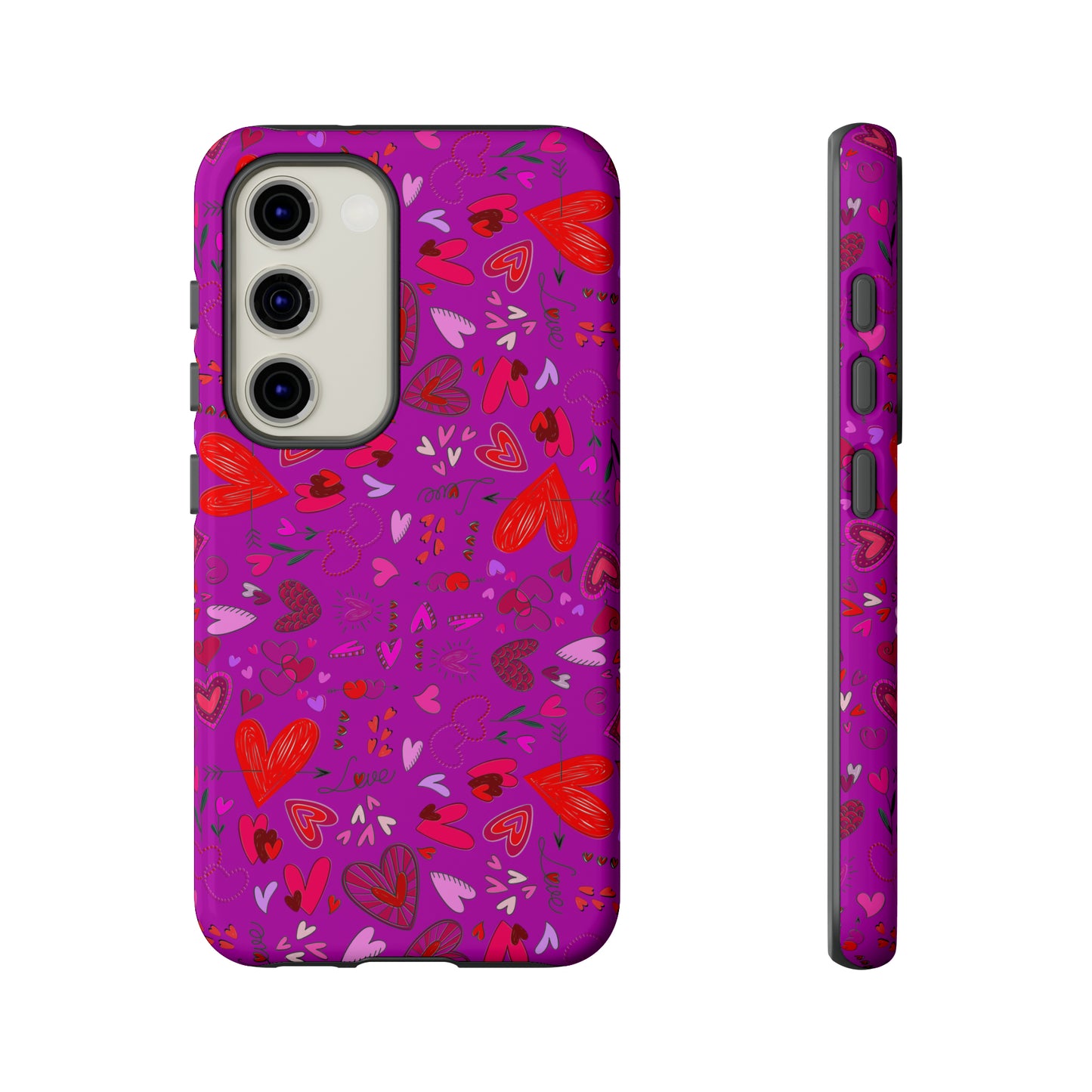 Heart Doodles - Deep Magenta B805AE - Tough Cases