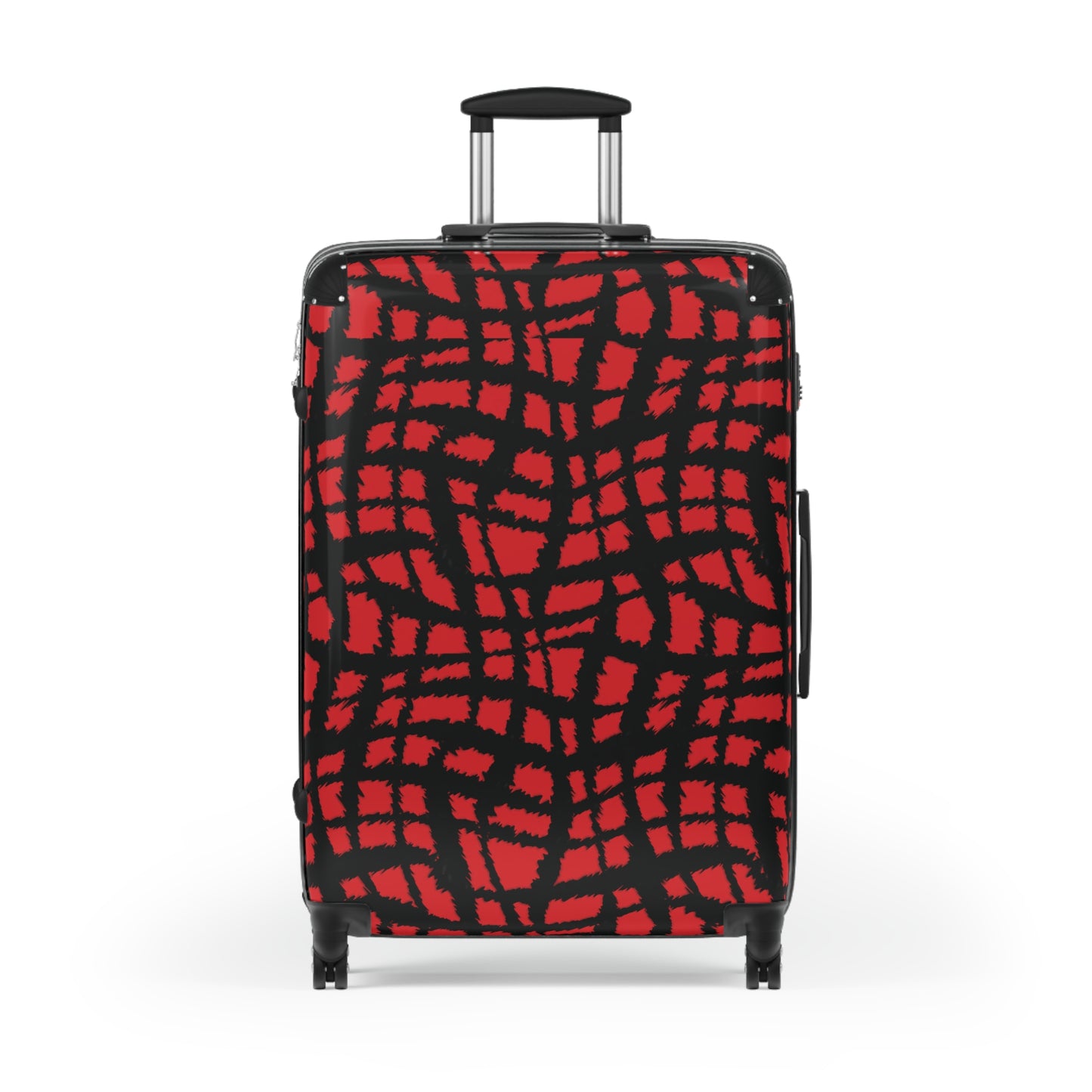 Crosshatch Craze - Black - Scarlet - Suitcases