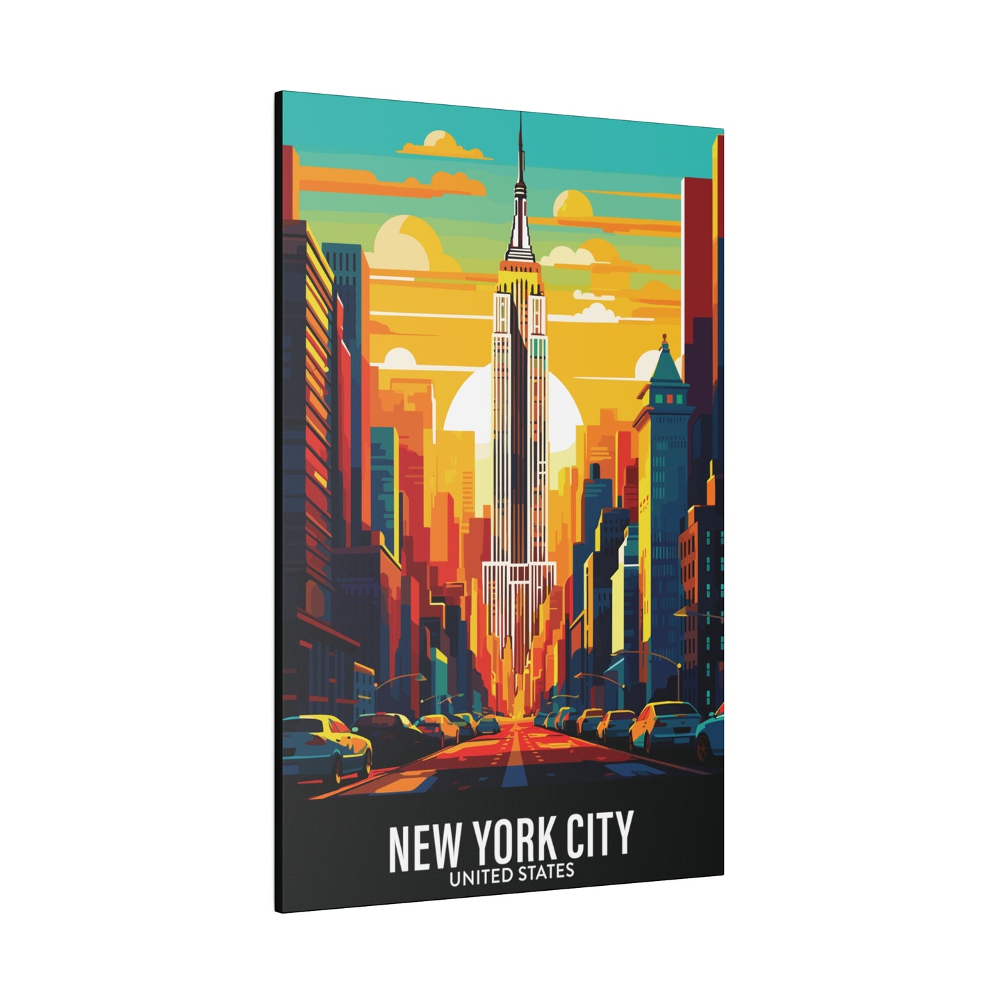 New York City - United States - Black 000000 - Matte Canvas, Stretched, 0.75"