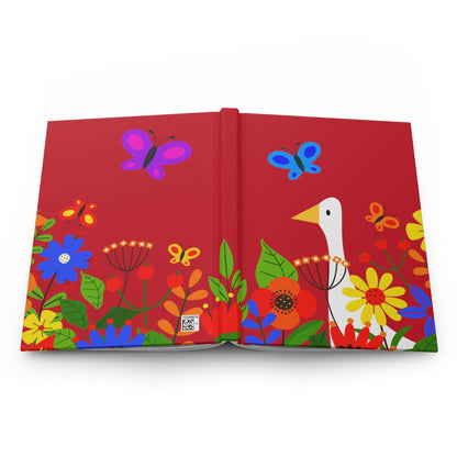 Bright Summer flowers - Red ca1028 - Hardcover Journal Matte