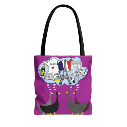 Ducks dreaming of Paris - Deep Magenta B805AE - Tote Bag