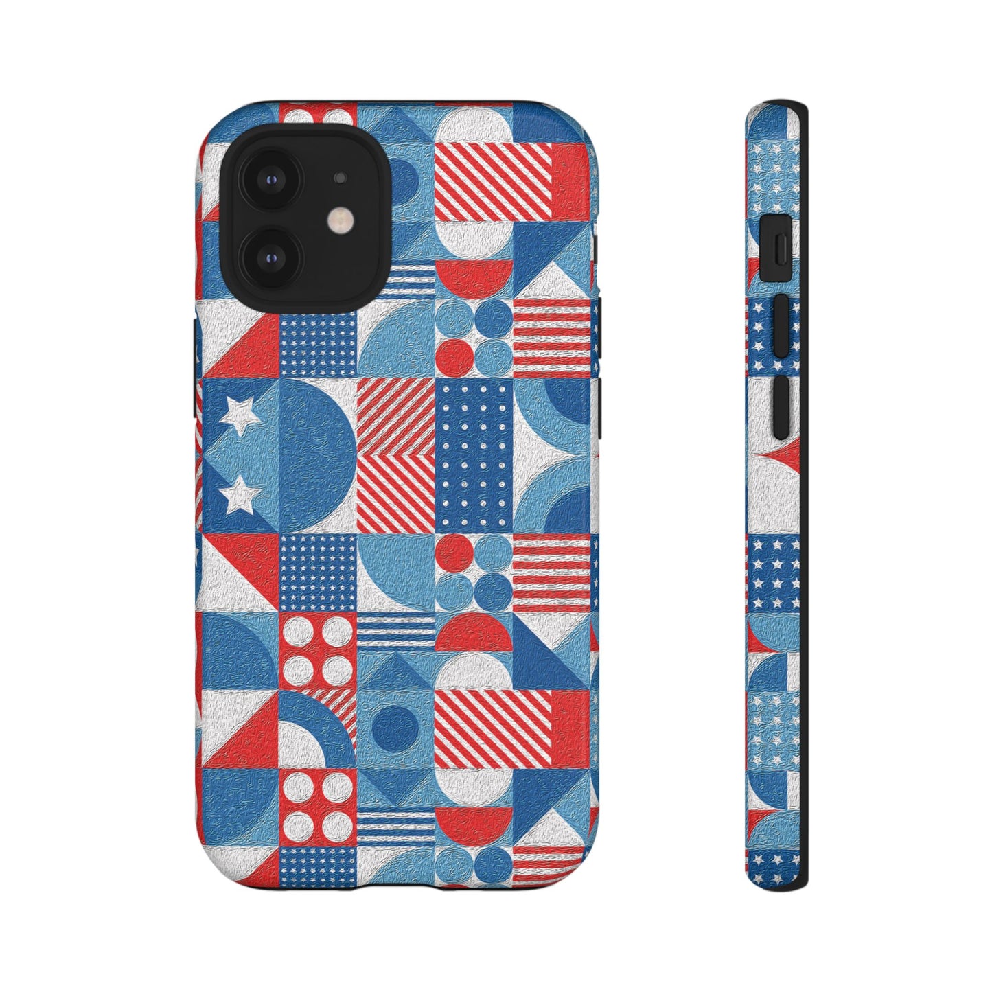 Red White and Blue Bold Pattern - BIG - Oil Paint Texture - Tough Cases