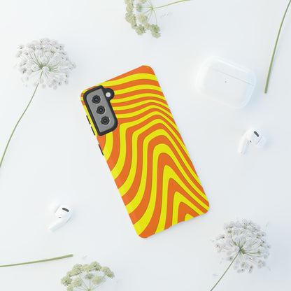 Retro wavy - yellow and orange - Tough Cases