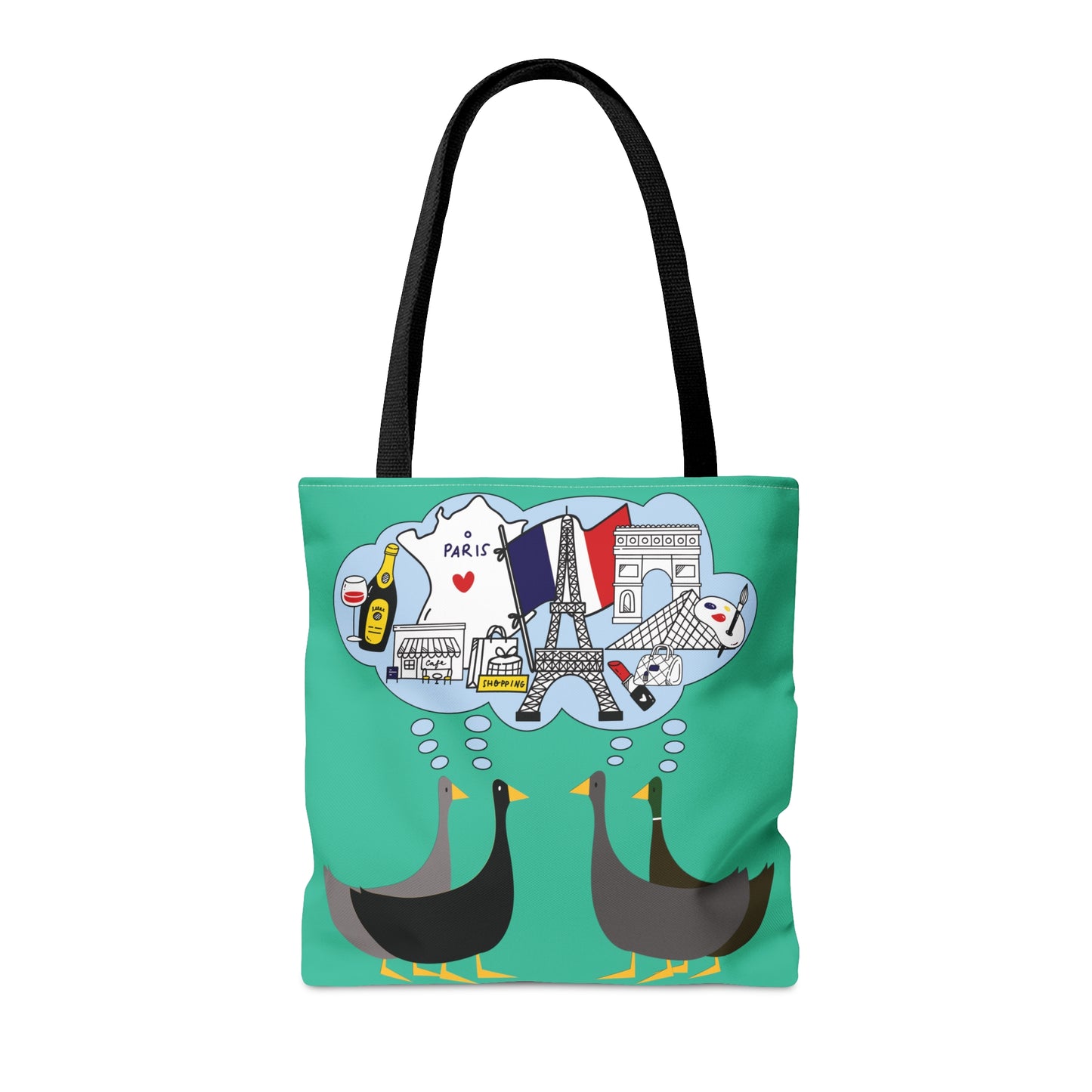 Ducks dreaming of Paris - Turquoise 12d3ad - Tote Bag