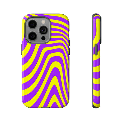 Retro wavy - yellow and purple - Tough Cases