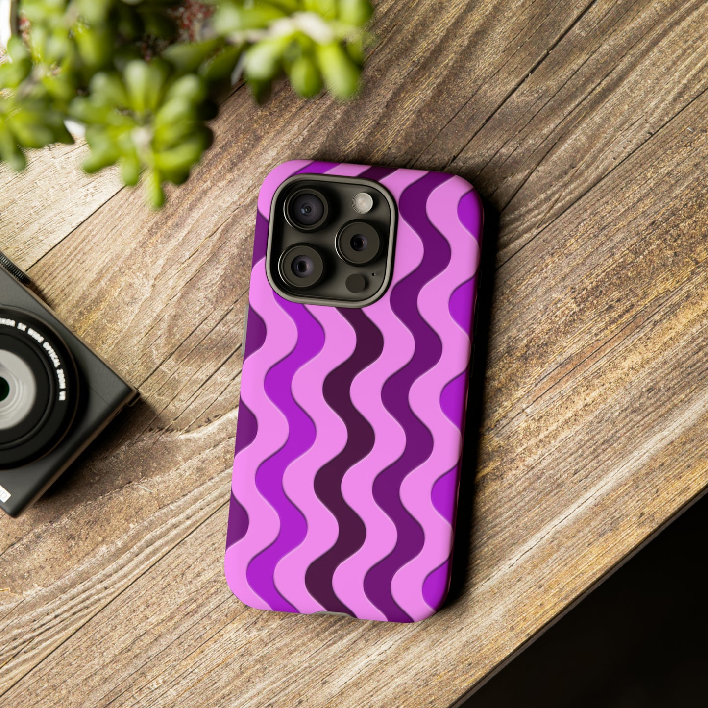 Vertical retro wavy purple and pink - Tough Cases